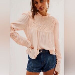 FP Pale Pink Long Slv Blouse S